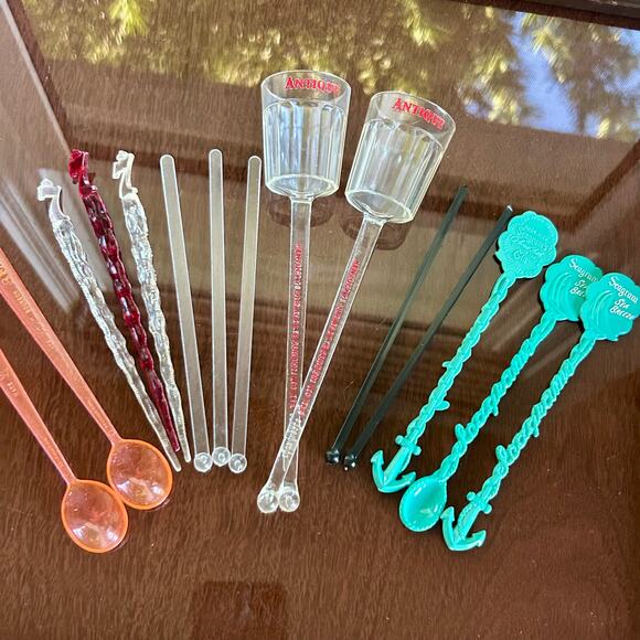 Vintage Cocktail Swizzle Sticks Lot – Antique Bourbon, Seagram’s 7, Barware - Picture 8 of 8